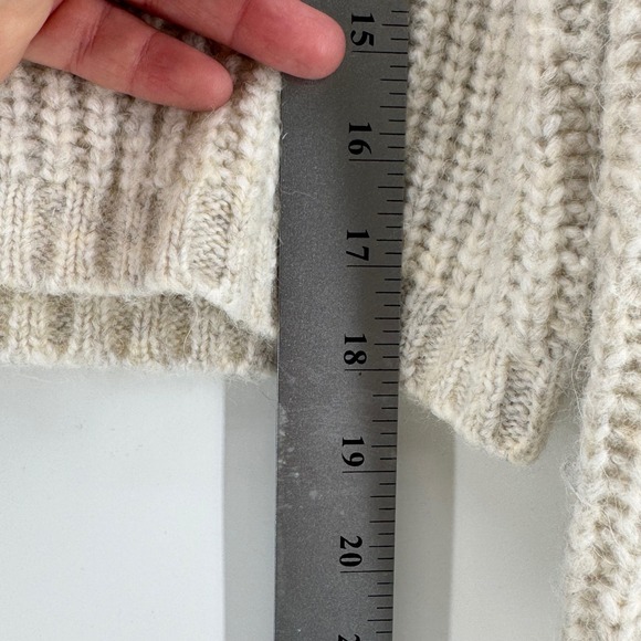Arizona Jean Co Womens Cropped Monochrome Preppy Oatmeal Ribbed Knit‎ Sweater L - Picture 7 of 11